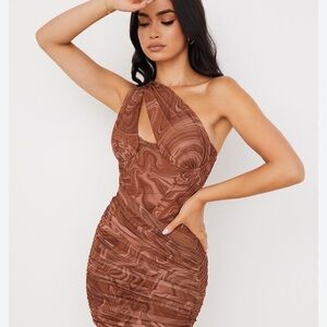 House of cb Clementine swirl print cut out mini dress NWT